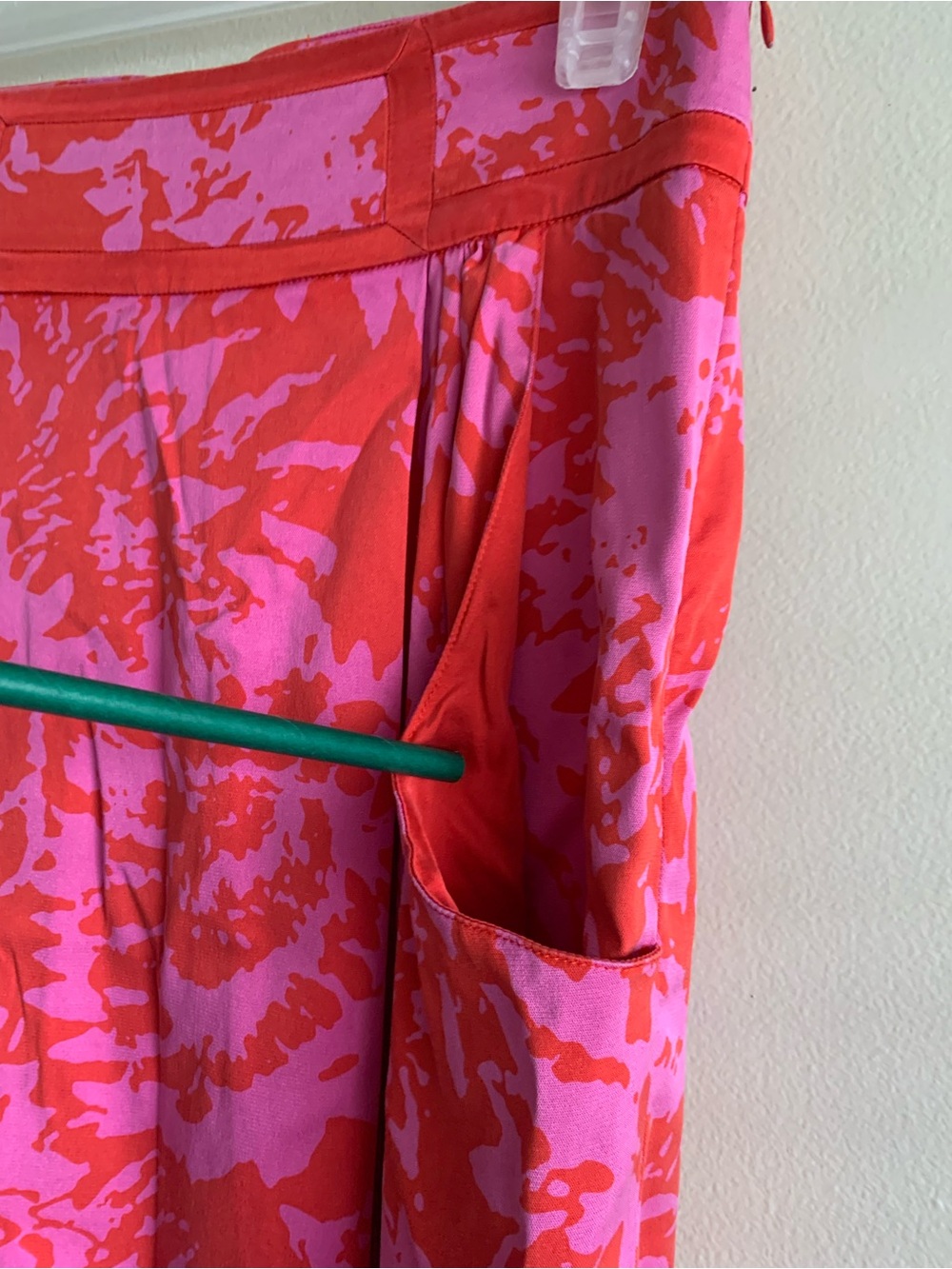 💗 Diane von Furstenberg Pink & Red Sunburst Silk-Blend Pockets Skirt size 2 DVF - Picture 5 of 11